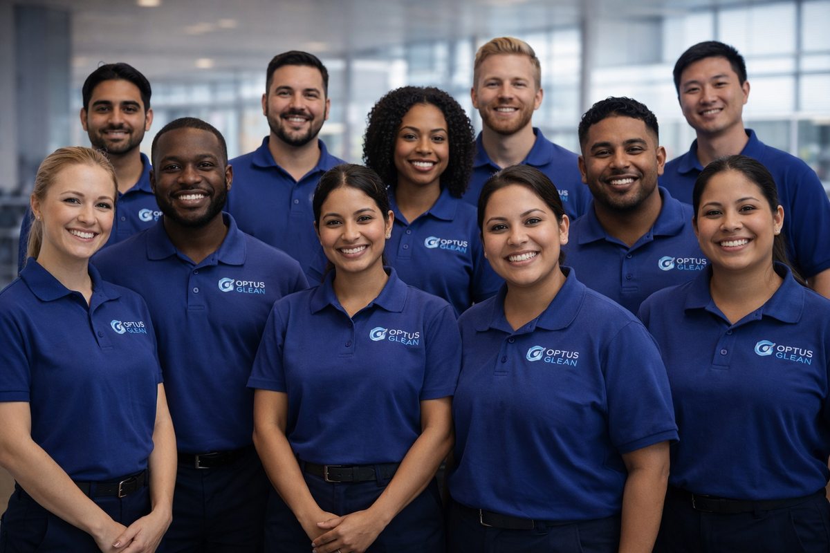 Optus Glean cleaning team